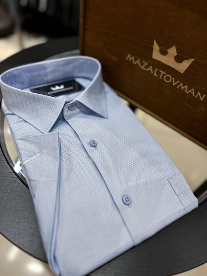 Рубашка Голубая с коротким рукавом