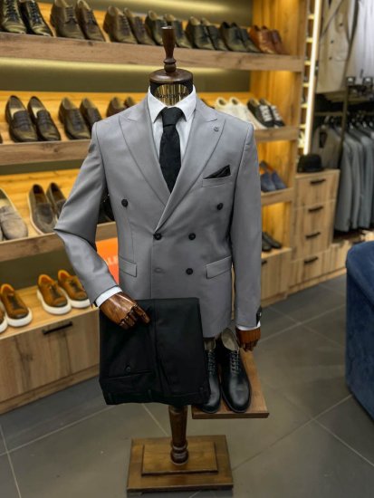 Костюм MAZALTOVMAN 2-ка премиум Серый двубортный