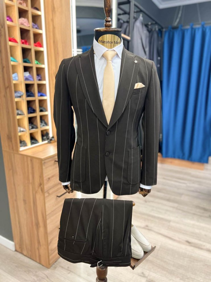 Костюм MAZALTOVMAN 2-ка премиум Коричневый полоску