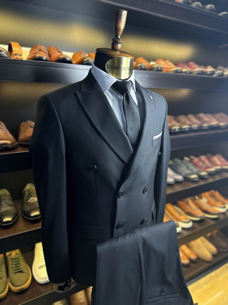 Костюм MAZALTOVMAN 2-ка Черный двубортный
