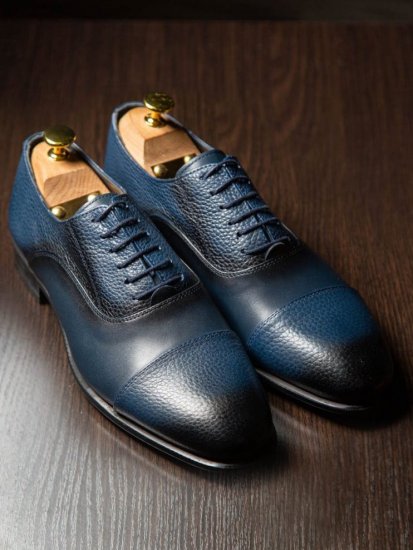 Оксфорды MAZALTOVMAN Синие кожаные