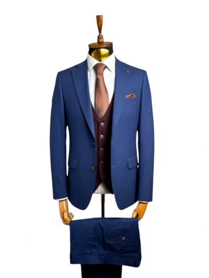 Костюм MAZALTOVMAN 3-ка Синий в клетку премиум