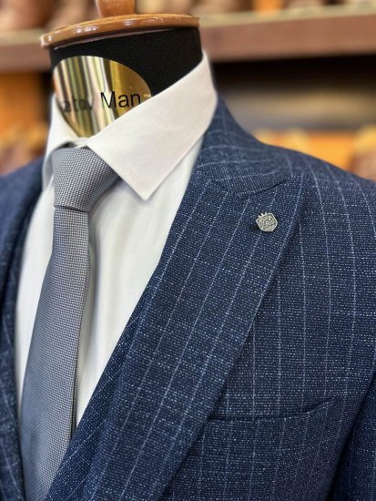 Костюм MAZALTOVMAN 3-ка Premium Синий в полоску