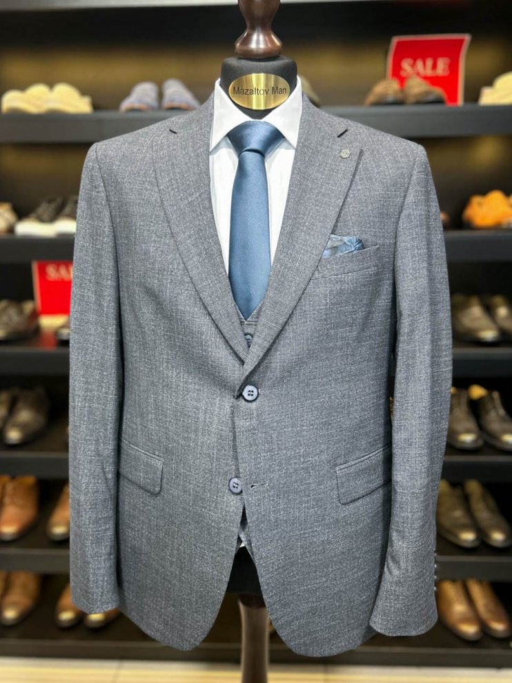Костюм MAZALTOVMAN 3-ка премиум Серый фактурный