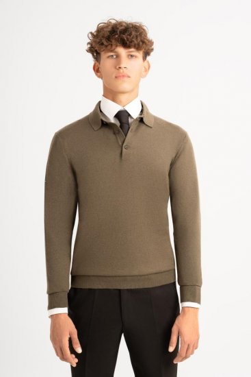 Поло ХЛФ Хаки с пуговицами