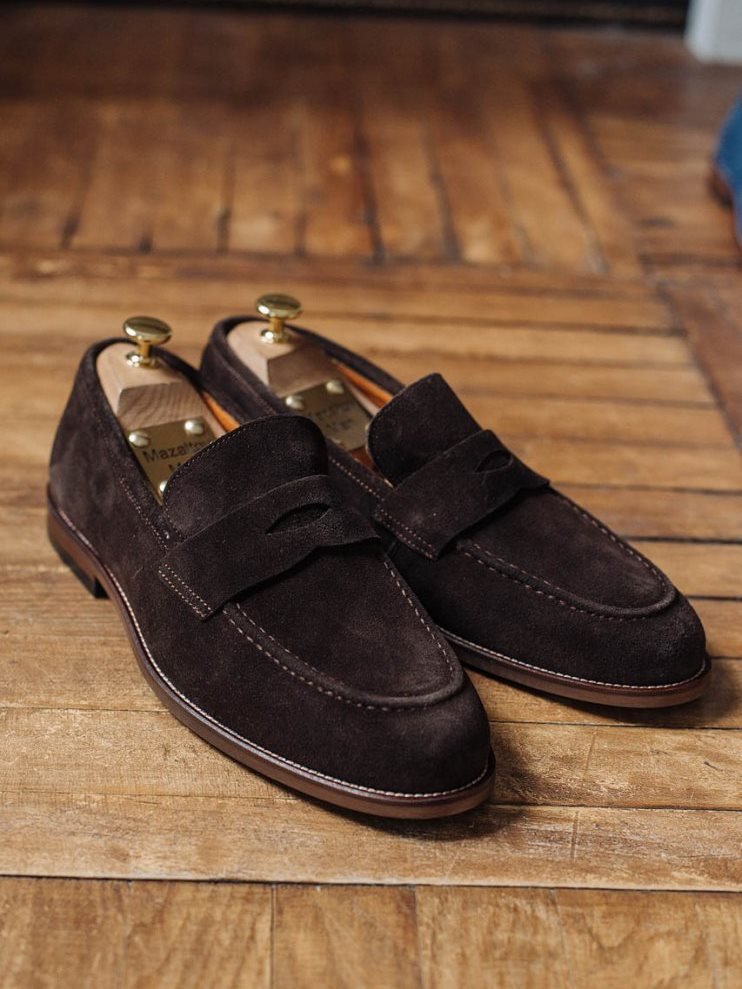 Лоферы MAZALTOVMAN Темно-коричневые замшевые