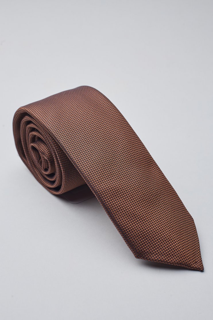 Мужской галстук Коричневый фактурный