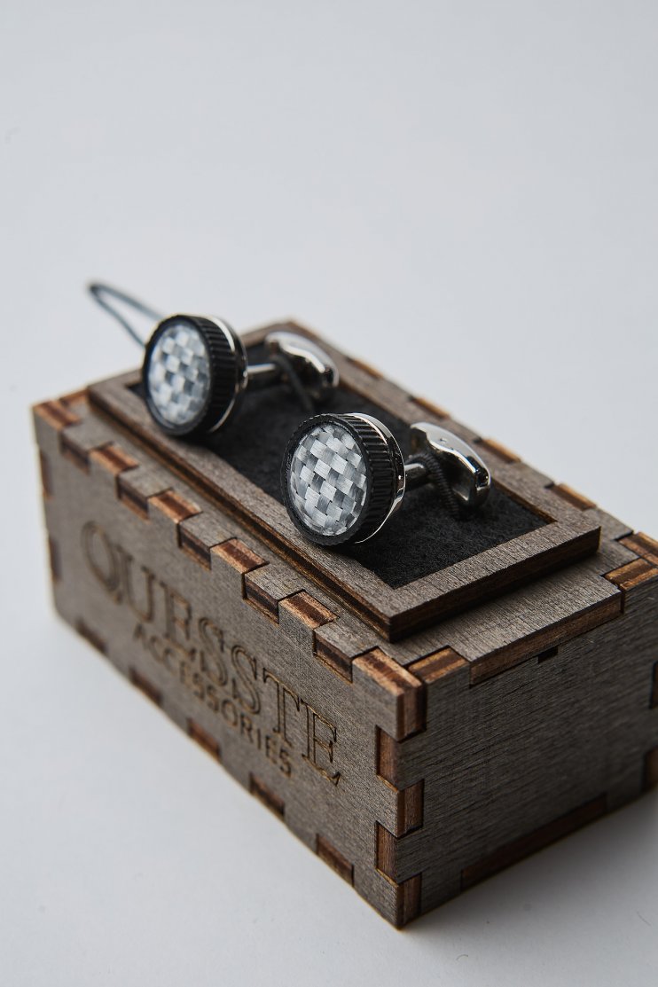 Запонки Серебристые круглые