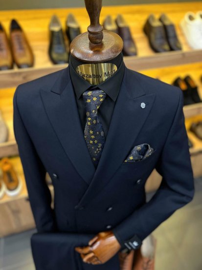 Костюм MAZALTOVMAN 2-ка премиум Синий двубортный