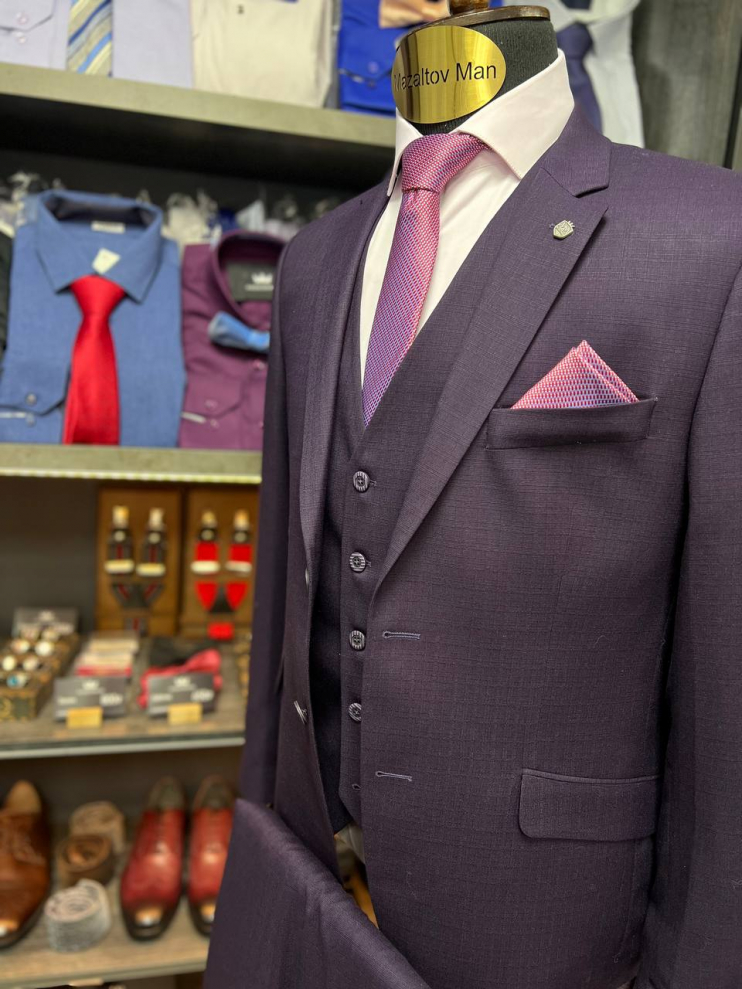 Костюм 3-ка MAZALTOVMAN Бордовый микроклетка